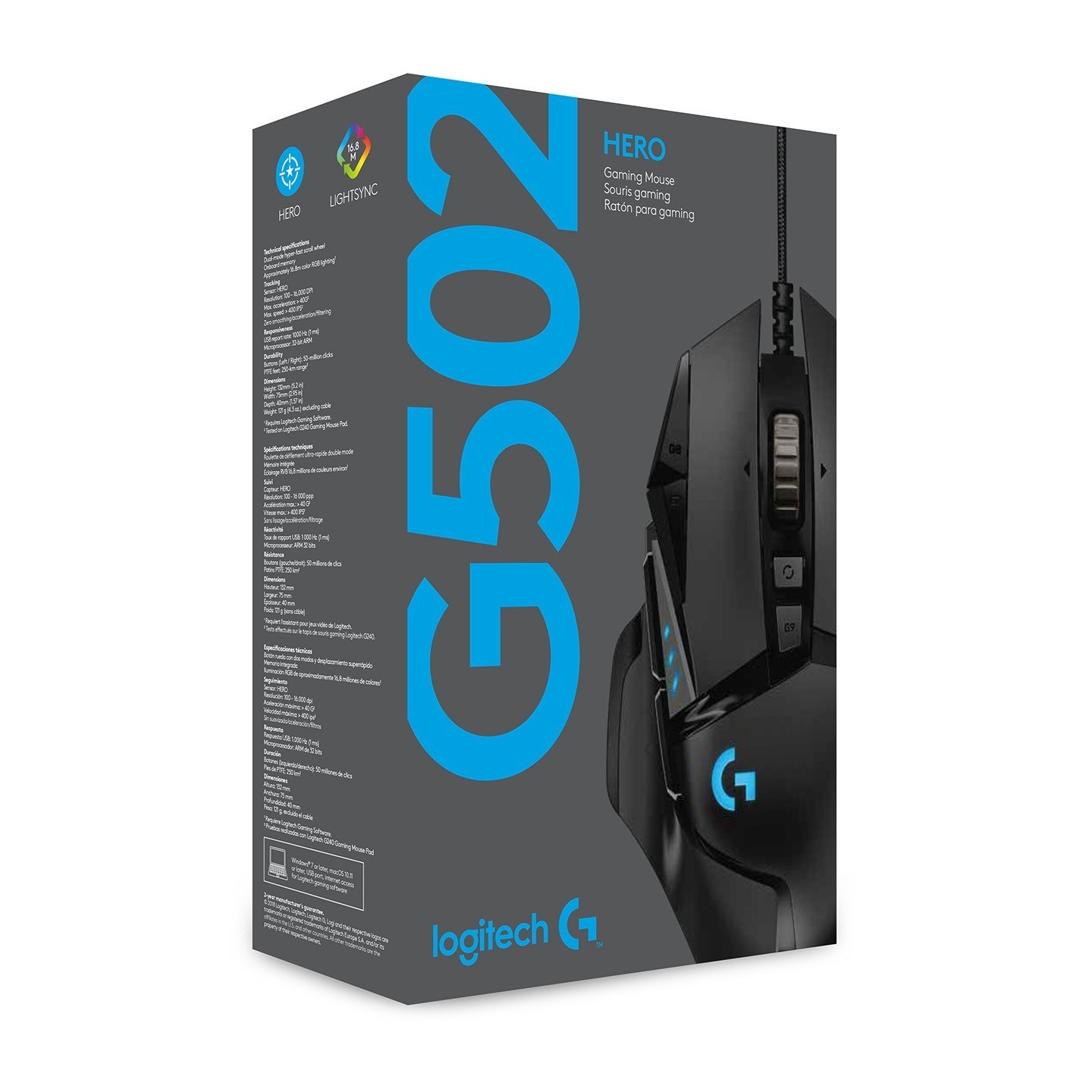 Logitech G502 HERO Gaming Mouse - 25600 DPI HERO Sensor - Wired (Boxed) — Buy in Cyprus with Fast Delivery