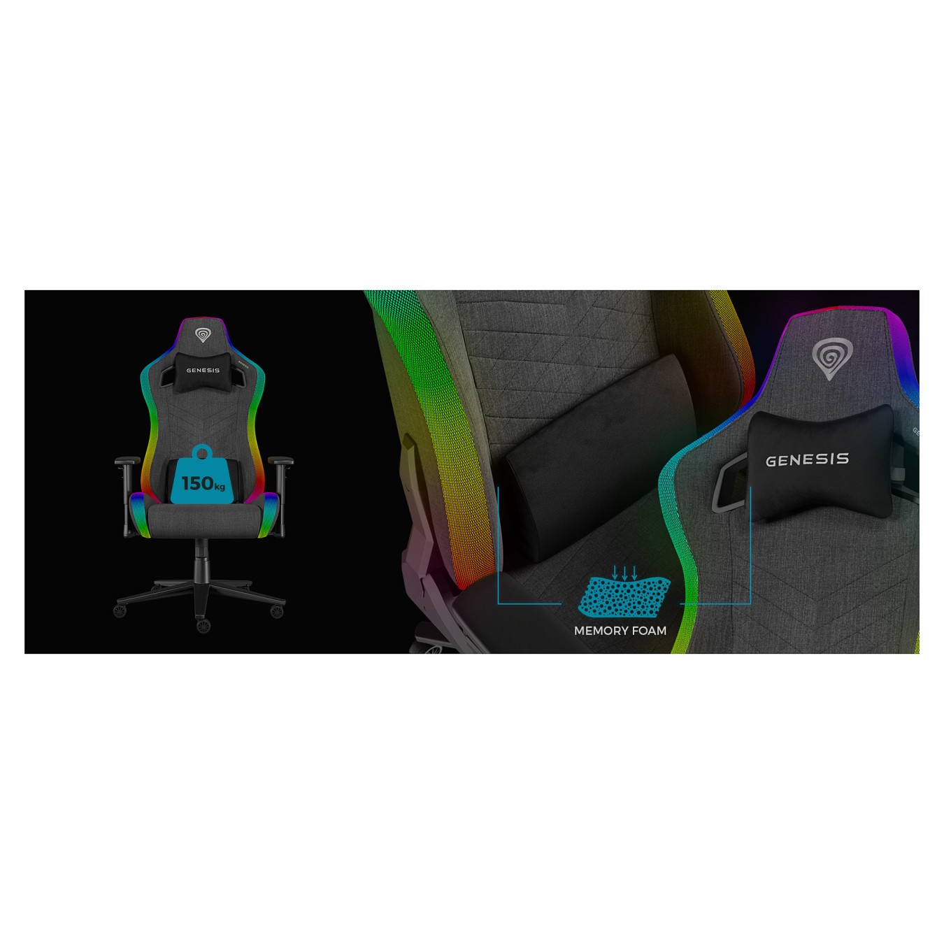 Buy Genesis Gaming Stuhl TRIT 660 RGB grau in Cyprus, Nicosia, Limassol, Larnaka, Pafos