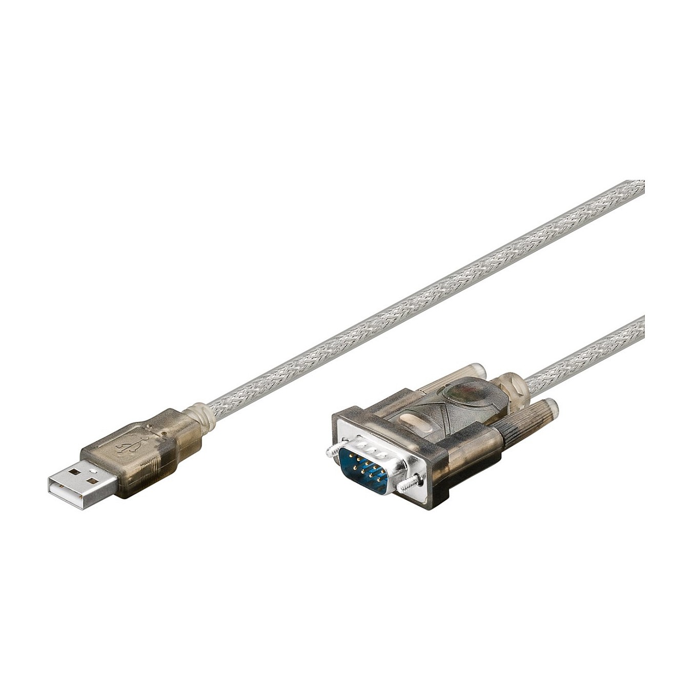 Buy Goobay USB seriell RS232 Konverter, Transparent 1,5m, USB 2.0-Stecker (Typ A) to D-SUB RS-232-Stecker (9-polig) in Cyprus, N