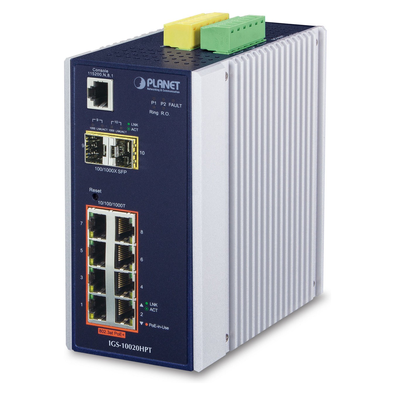 Buy PLANET Industrial 8-Port 10 100 1000T 802.3at PoE + 2 in Cyprus, Nicosia, Limassol, Larnaka, Pafos