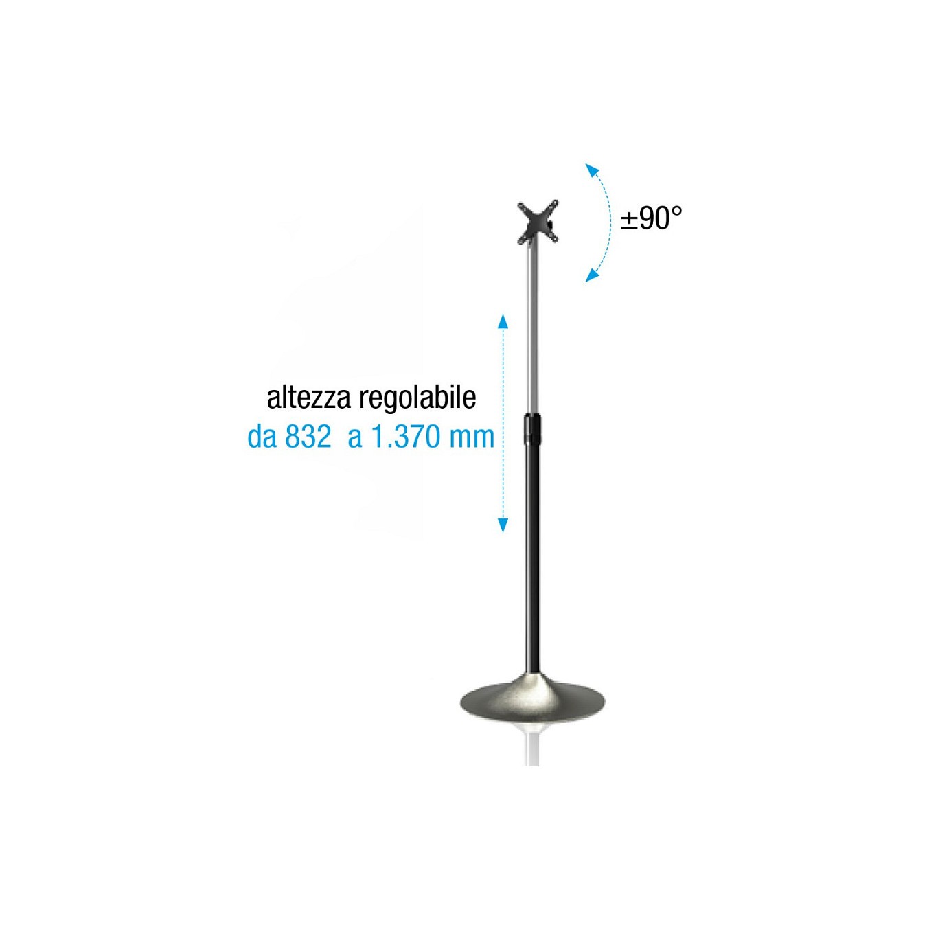Buy TECHLY Standhalterung fuer Displays Bildschirme LCD LED von 33 bis 70cm 13-27Zoll fuer Ihre Ausstattung bis 22 KG VES... in 
