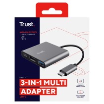 Buy Trust Dalyx 3-in-1 Multiport USB-C Adapter - Dockingstation in Cyprus, Nicosia, Limassol, Larnaka, Pafos