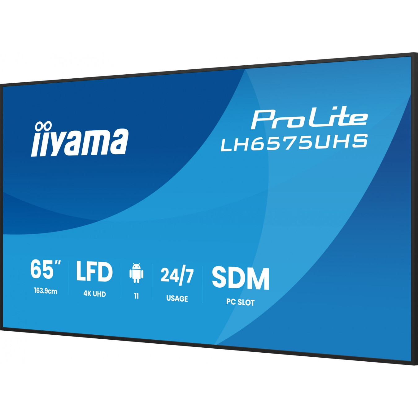 iiyama LH6575UHS-B2AG - 65" 4K UHD Digital Signage - Android 11, 4GB RAM/32GB, IPS, 500 cd/m², Wi-Fi 5, 24/7