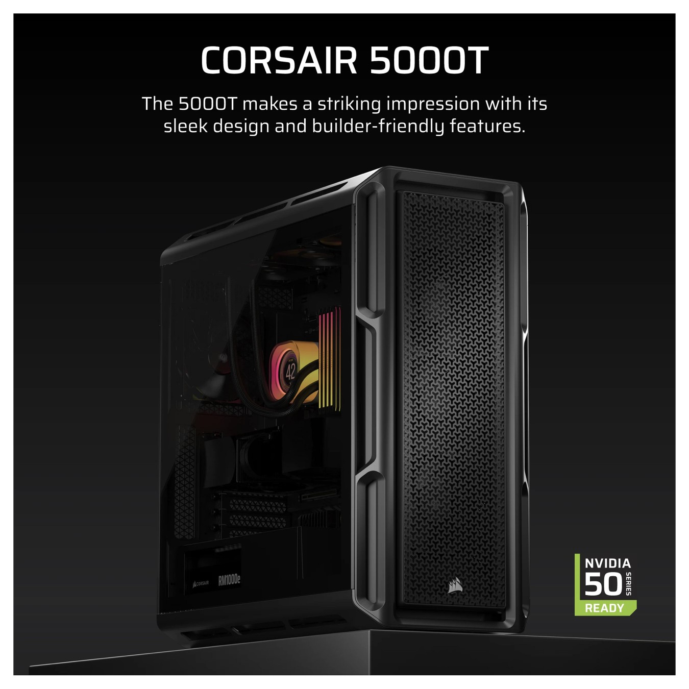 Buy CORSAIR Midi 5000T (Tempered Glass) Black in Cyprus, Nicosia, Limassol, Larnaka, Pafos