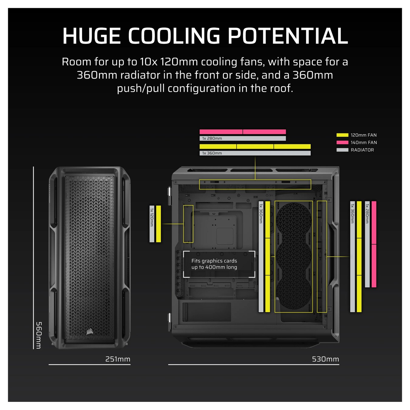 Buy CORSAIR Midi 5000T (Tempered Glass) Black in Cyprus, Nicosia, Limassol, Larnaka, Pafos