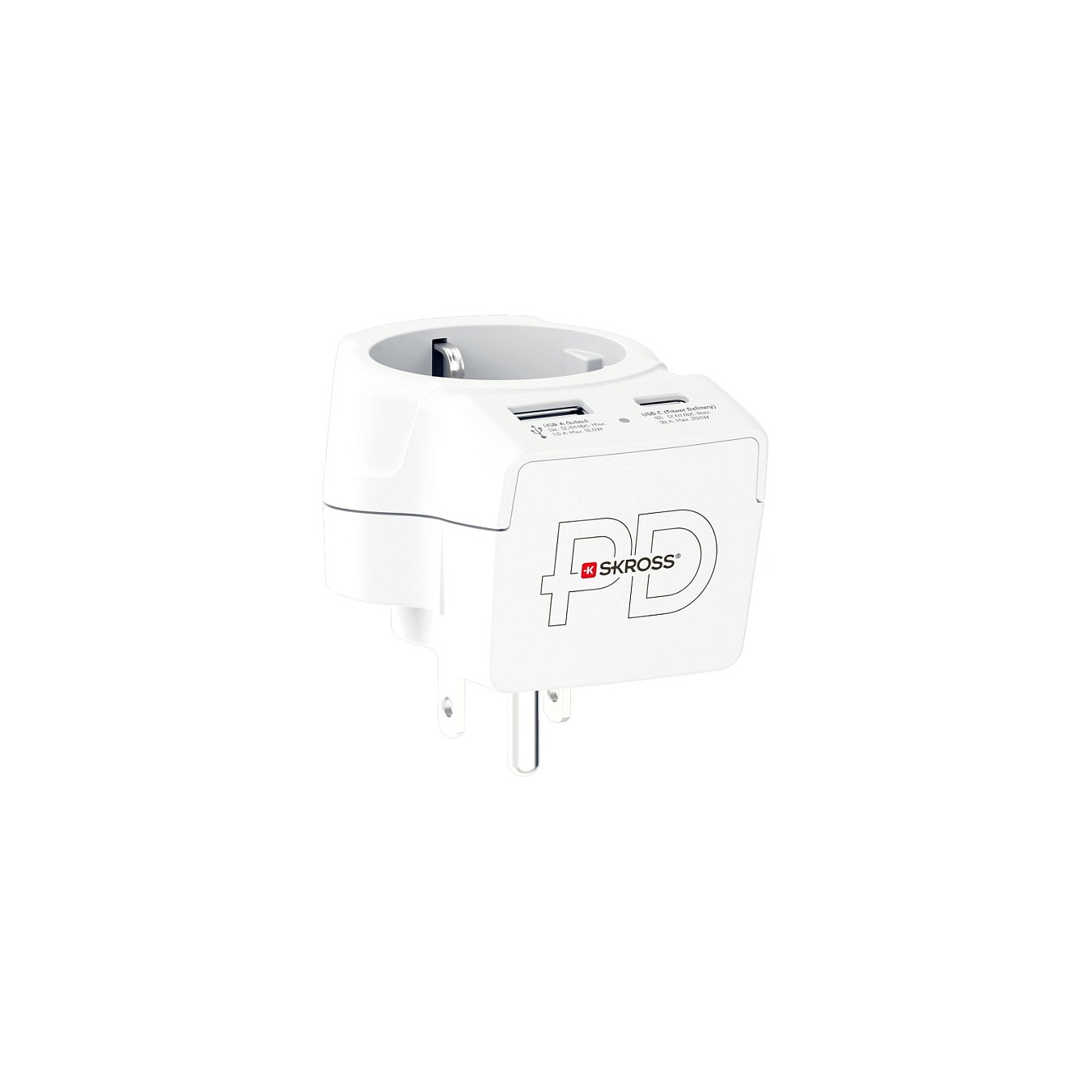 Buy SKROSS Länderstecker Europe to US USB AC20PD wei in Cyprus, Nicosia, Limassol, Larnaka, Pafos