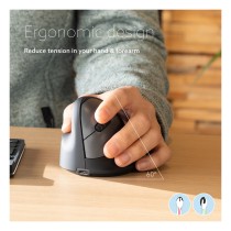Buy R-Go Maus HE ergonomisch links Bluetooth mittel schw. silb retail in Cyprus, Nicosia, Limassol, Larnaka, Pafos