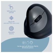 Buy R-Go Maus HE ergonomisch links Bluetooth mittel schw. silb retail in Cyprus, Nicosia, Limassol, Larnaka, Pafos