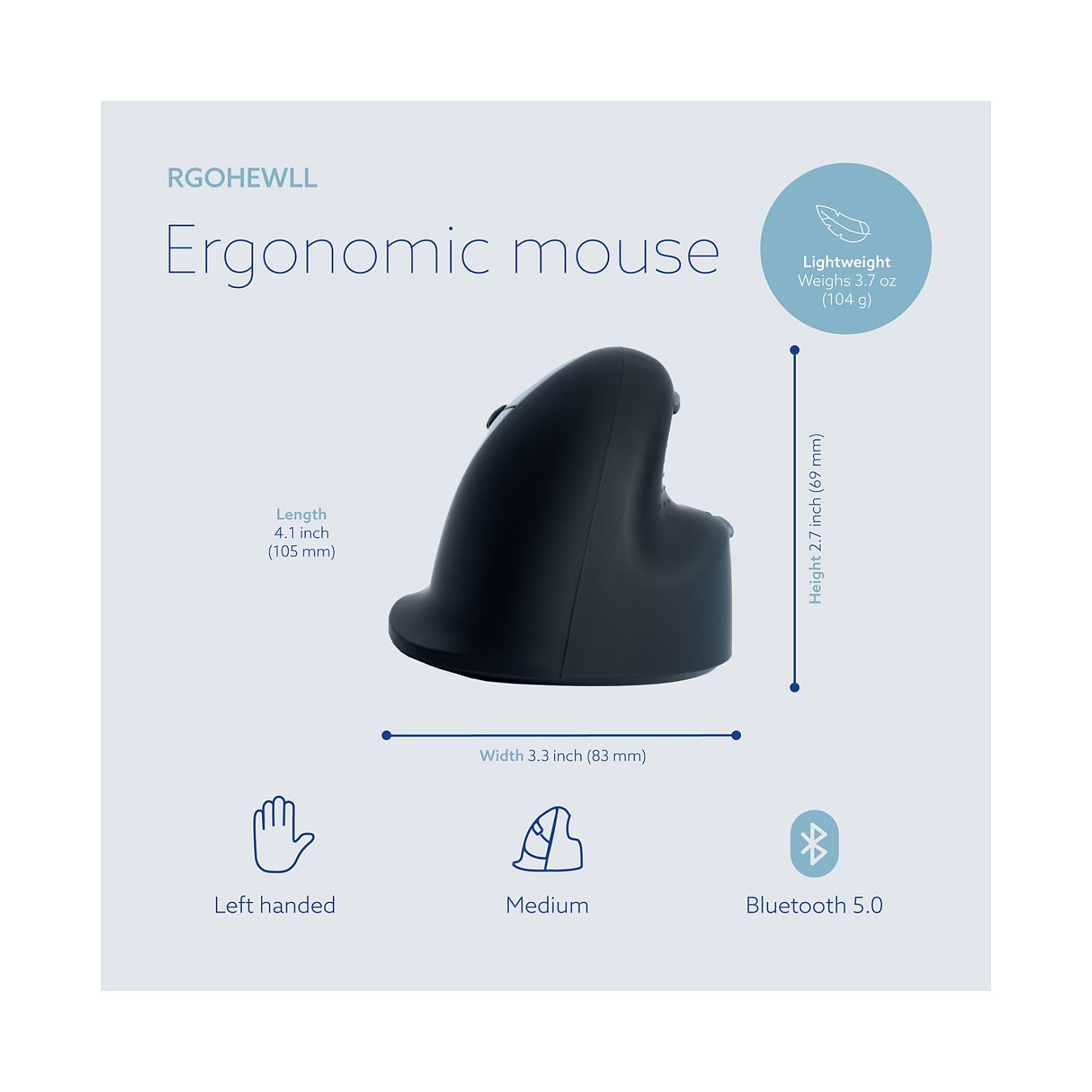 Buy R-Go Maus HE ergonomisch links Bluetooth mittel schw. silb retail in Cyprus, Nicosia, Limassol, Larnaka, Pafos