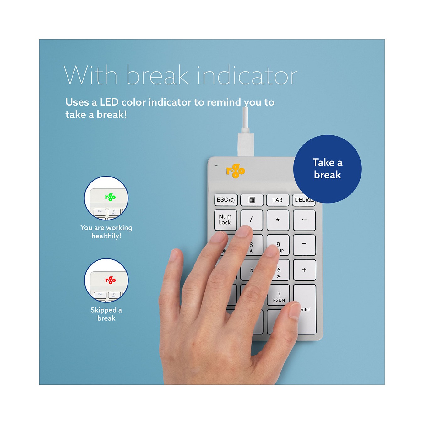 Buy R-Go Tools Numpad Break, Nummernblock, Kabelgebunden in Cyprus, Nicosia, Limassol, Larnaka, Pafos