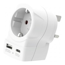 Buy SKROSS Länderstecker Europe to UK USB AC20PD wei in Cyprus, Nicosia, Limassol, Larnaka, Pafos