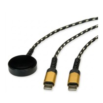 Buy ROLINE USB Split-Ladekabel, bis 60W + Ladepad (bis 15W), fr Apple-Gerte, Typ C - C, schwarz gold, 1,2 m in Cyprus, Nicosia,