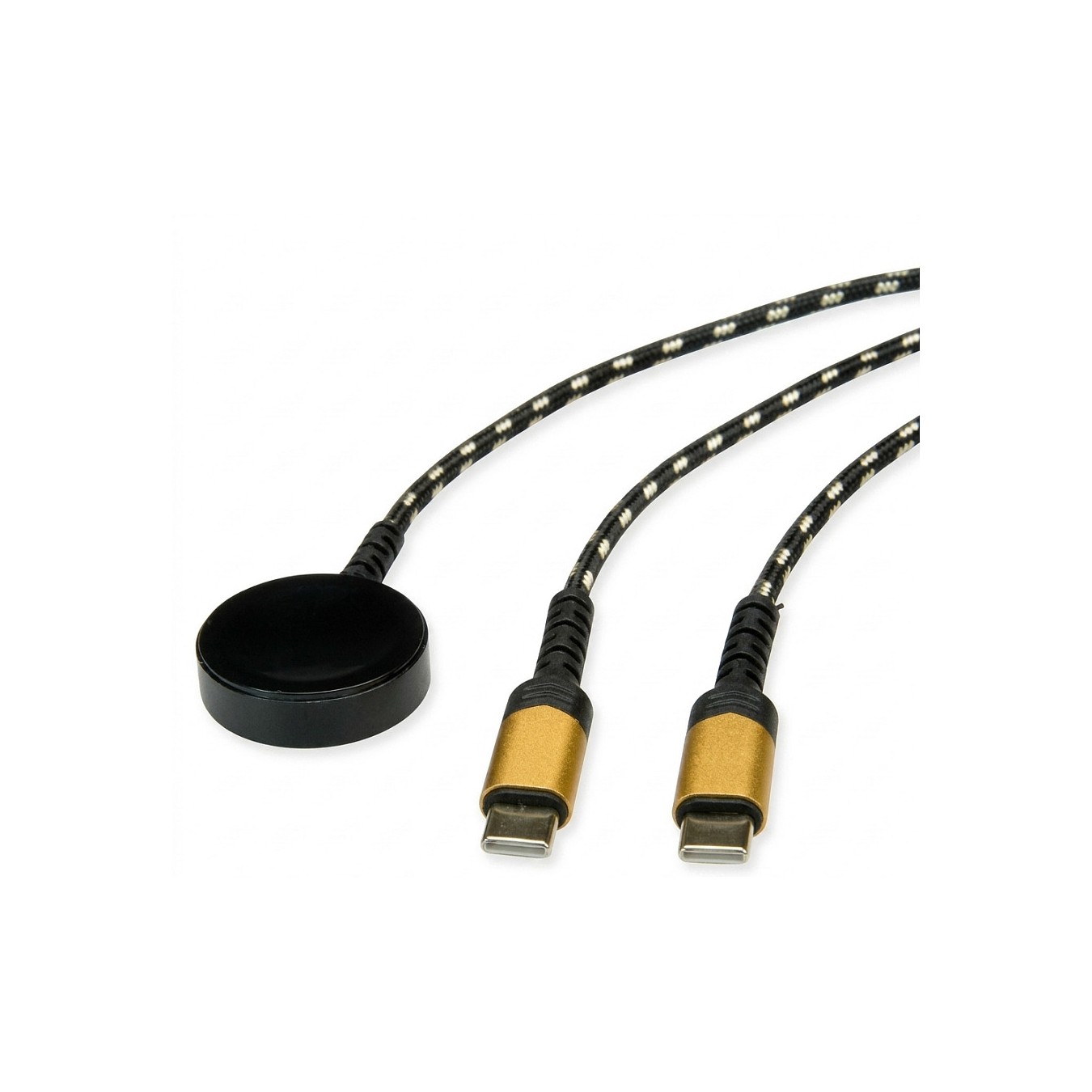Buy ROLINE USB Split-Ladekabel, bis 60W + Ladepad (bis 15W), fr Apple-Gerte, Typ C - C, schwarz gold, 1,2 m in Cyprus, Nicosia, 