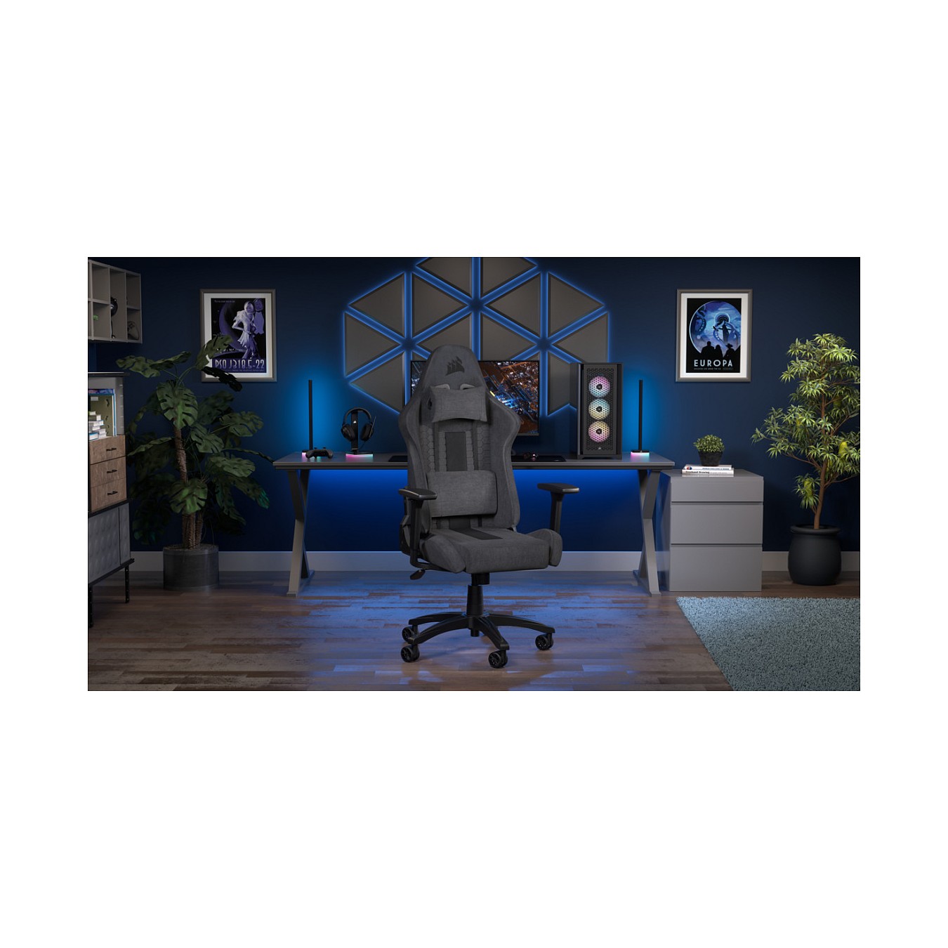 Buy CORSAIR Gaming Stuhl TC100 RELAXED - Fabric (Grey and Black) in Cyprus, Nicosia, Limassol, Larnaka, Pafos
