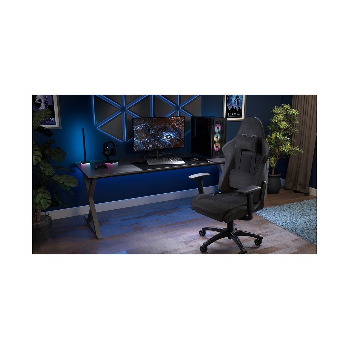 Buy CORSAIR Gaming Stuhl TC100 RELAXED - Fabric (Grey and Black) in Cyprus, Nicosia, Limassol, Larnaka, Pafos