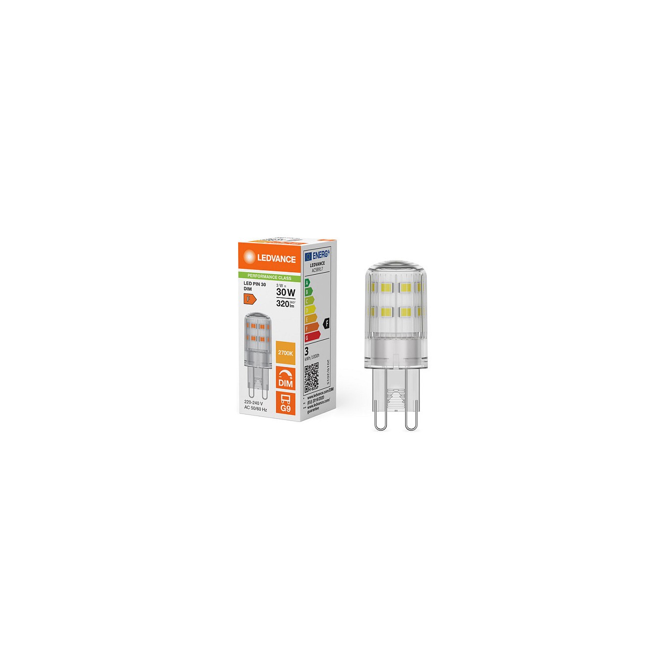 Buy Osram LED PIN G9 DIM P 3W 827 Clear G9 Dimmbare LED-Lampen m.Stecksockel G9 LED PI in Cyprus, Nicosia, Limassol, Larnaka, Pa