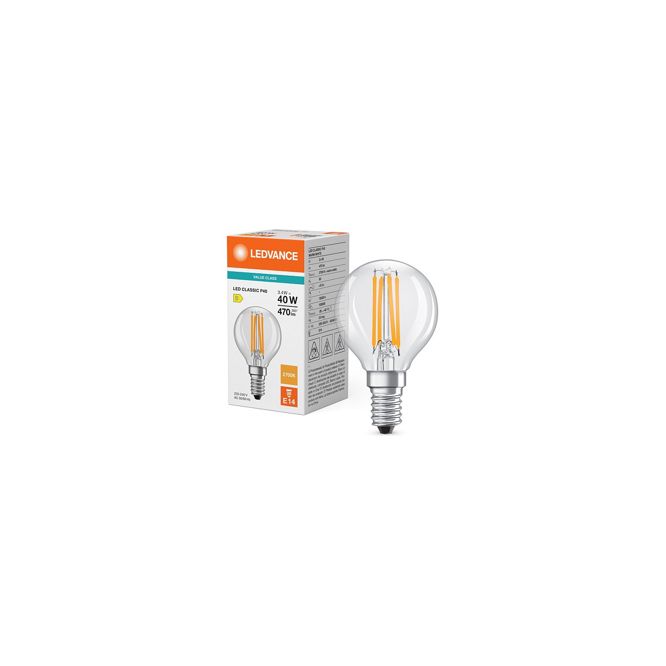 Buy Osram LED Classic P 40 Filament P 3.4W 827 Clear E14 LED-Lampen, klassische Miniba in Cyprus, Nicosia, Limassol, Larnaka, Pa