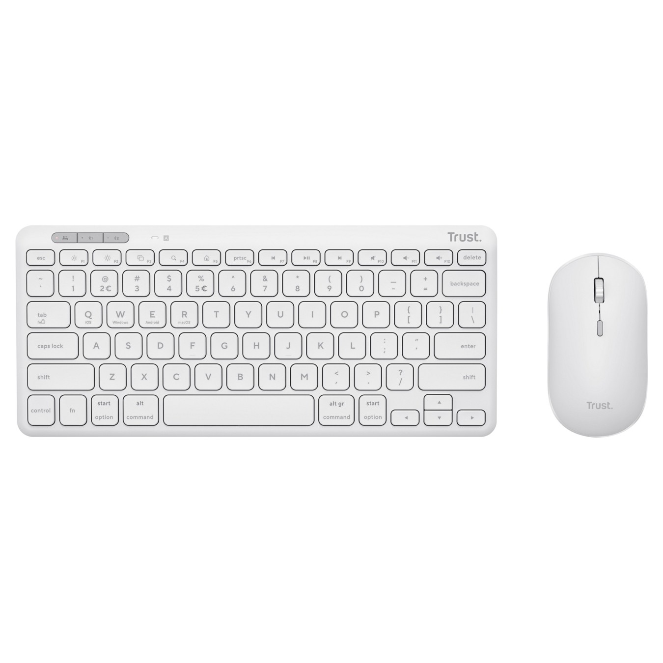 Buy Trust Lyra Wireless Keyboard & Mouse White DE in Cyprus, Nicosia, Limassol, Larnaka, Pafos