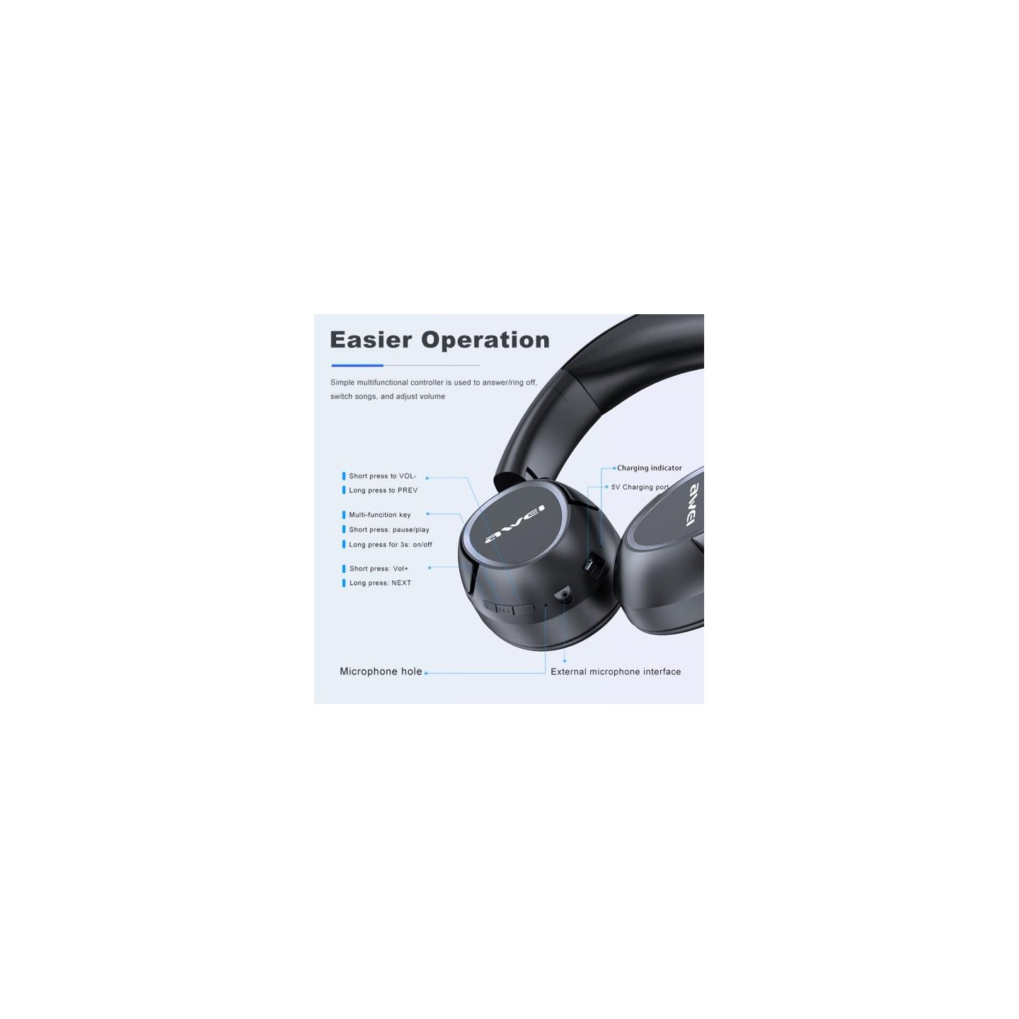 Bluetooth Headphone Awei A770BL -  Official distributor b2b Armenius Store