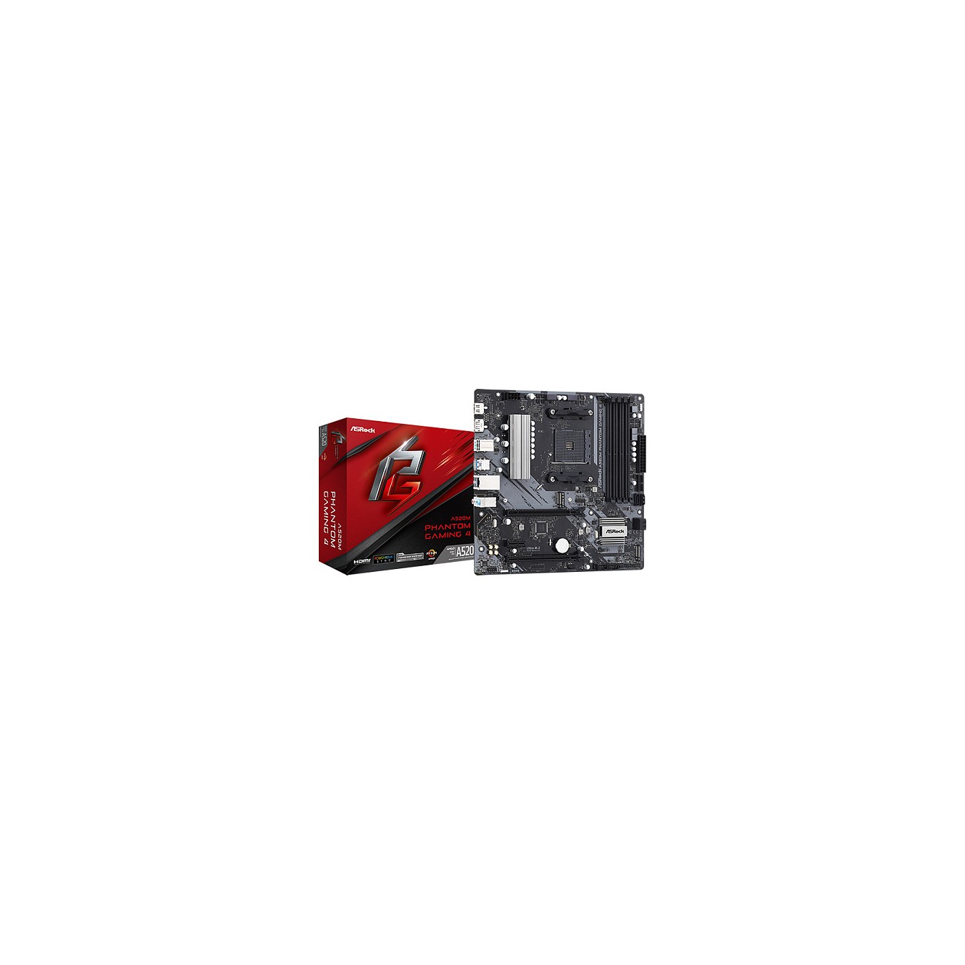 Buy ASRock A520M Phantom Gaming 4 AM4 mATX HDMI DP DDR4 retail in Cyprus, Nicosia, Limassol, Larnaka, Pafos