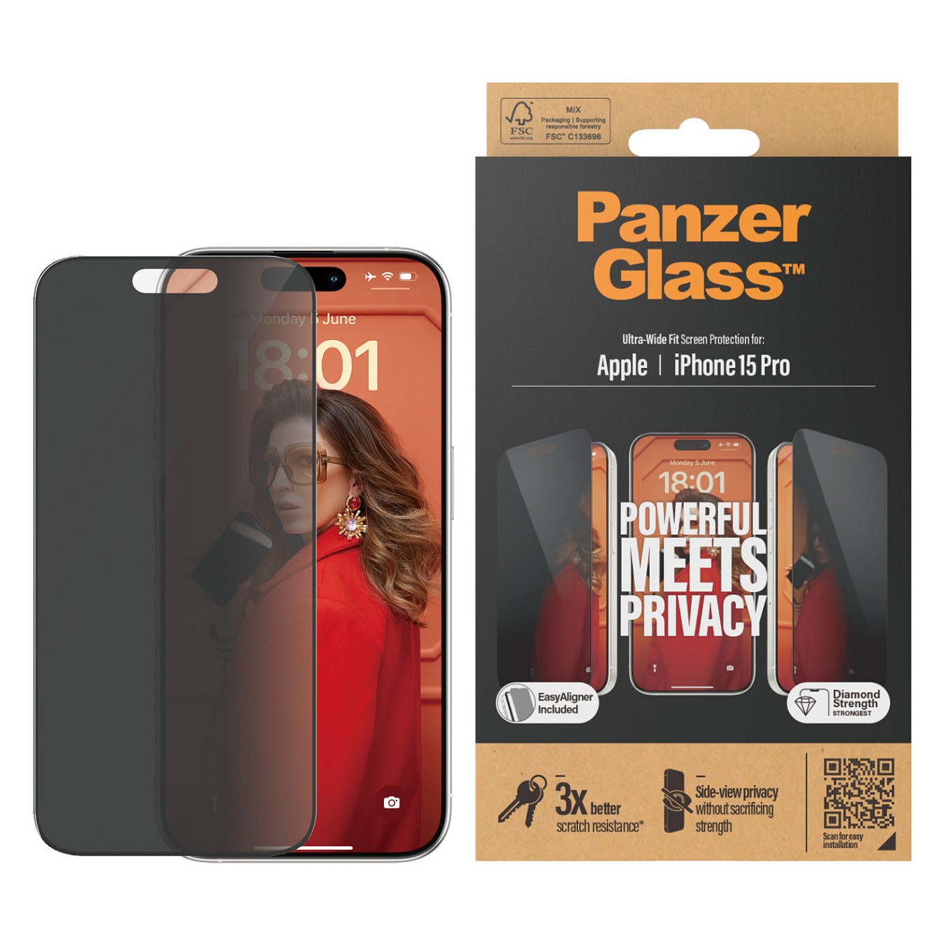 Buy PanzerGlass Privacy iPhone 15 Pro. UWF w. EasyAligner in Cyprus, Nicosia, Limassol, Larnaka, Pafos