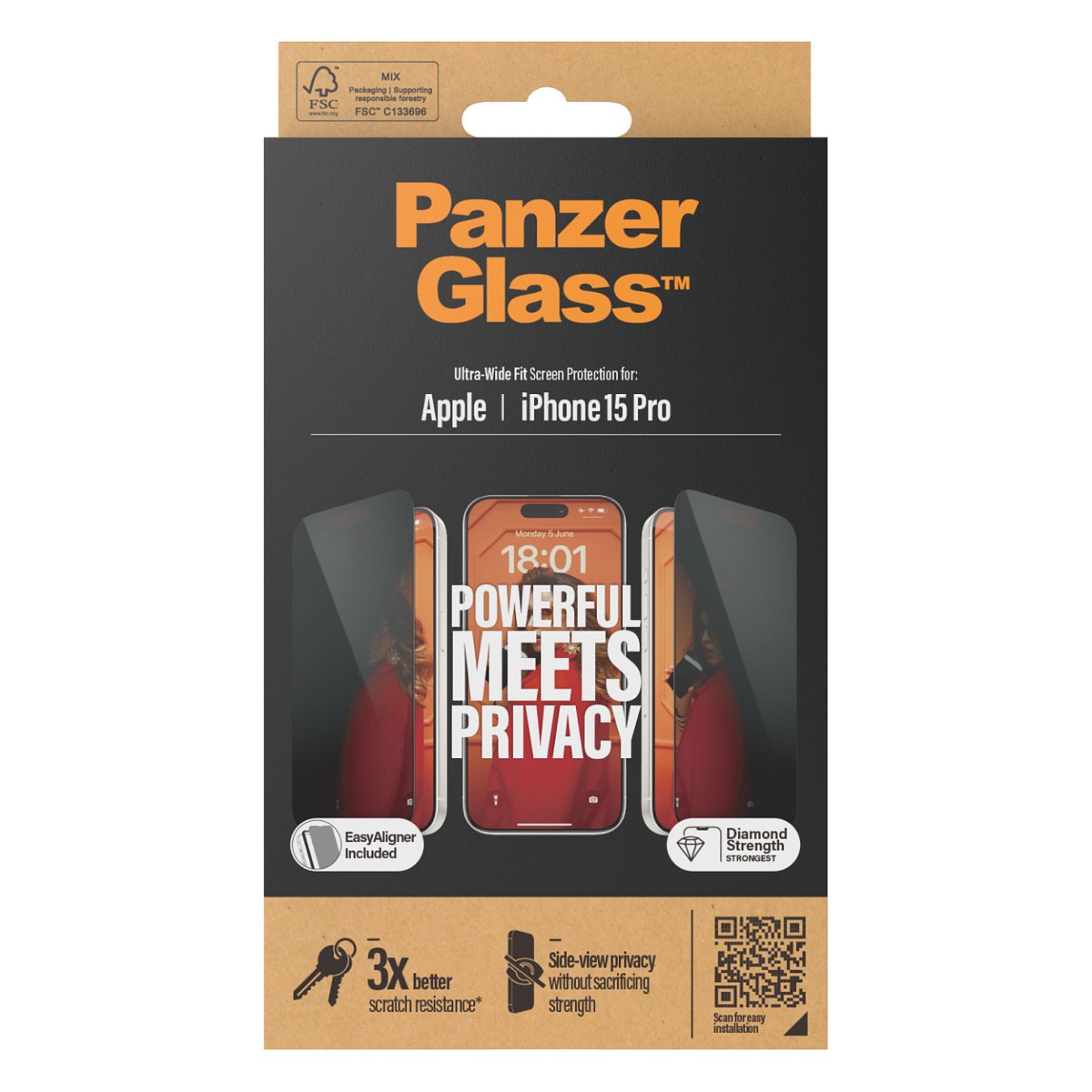 Buy PanzerGlass Privacy iPhone 15 Pro. UWF w. EasyAligner in Cyprus, Nicosia, Limassol, Larnaka, Pafos