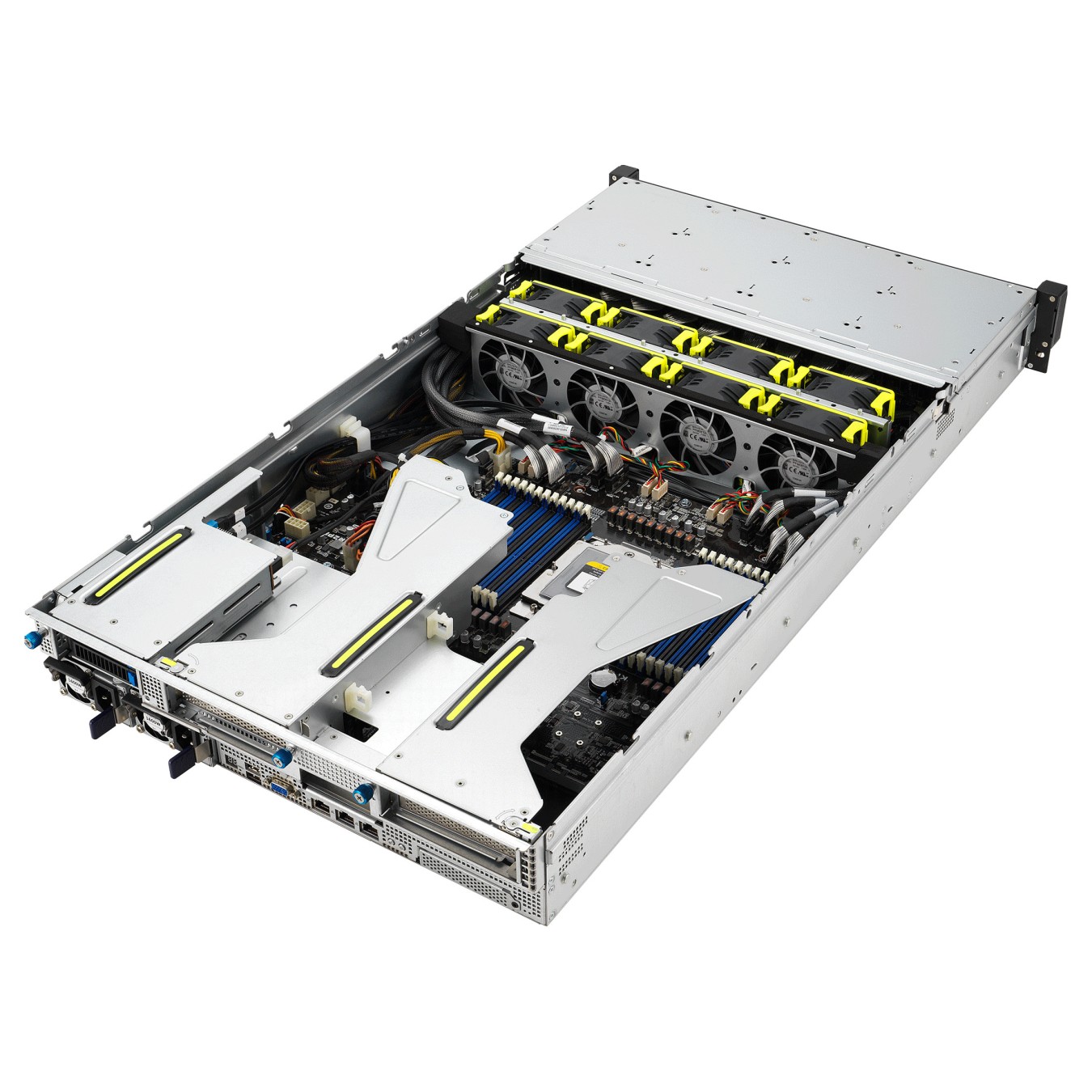 Buy Barebone Server Asus Rack Server RS521A-E12-RS24U 1G 2kW 16NVMe FAN RH OCP GPU 2U Single Sockel SP5 90SF03X1-M000R0 in Cypru