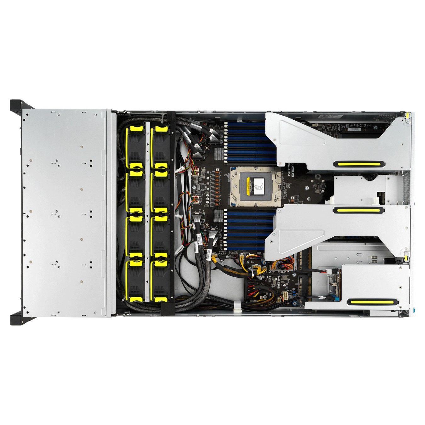 Buy Barebone Server Asus Rack Server RS521A-E12-RS24U 1G 2kW 16NVMe FAN RH OCP GPU 2U Single Sockel SP5 90SF03X1-M000R0 in Cypru
