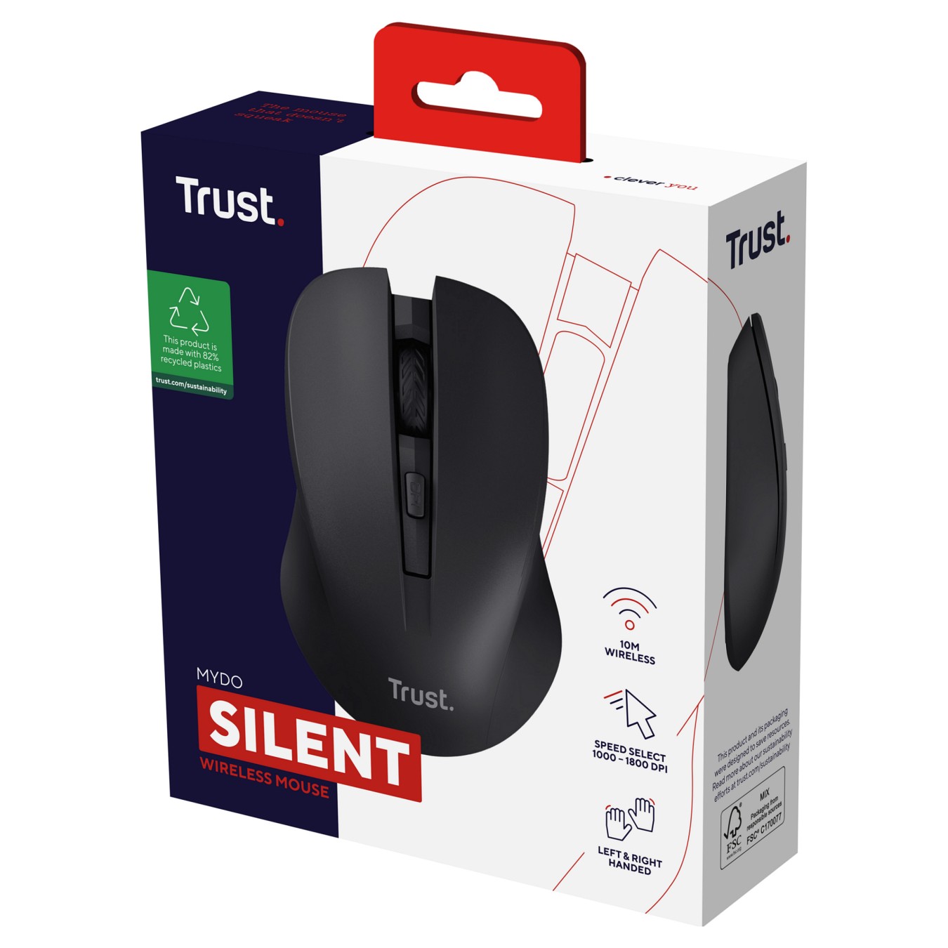 Buy TRUST Mydo Leise optische Maus, Kabellos Reduziert Klickgeräusche um mindestens 90 % in Cyprus, Nicosia, Limassol, Larnaka, 