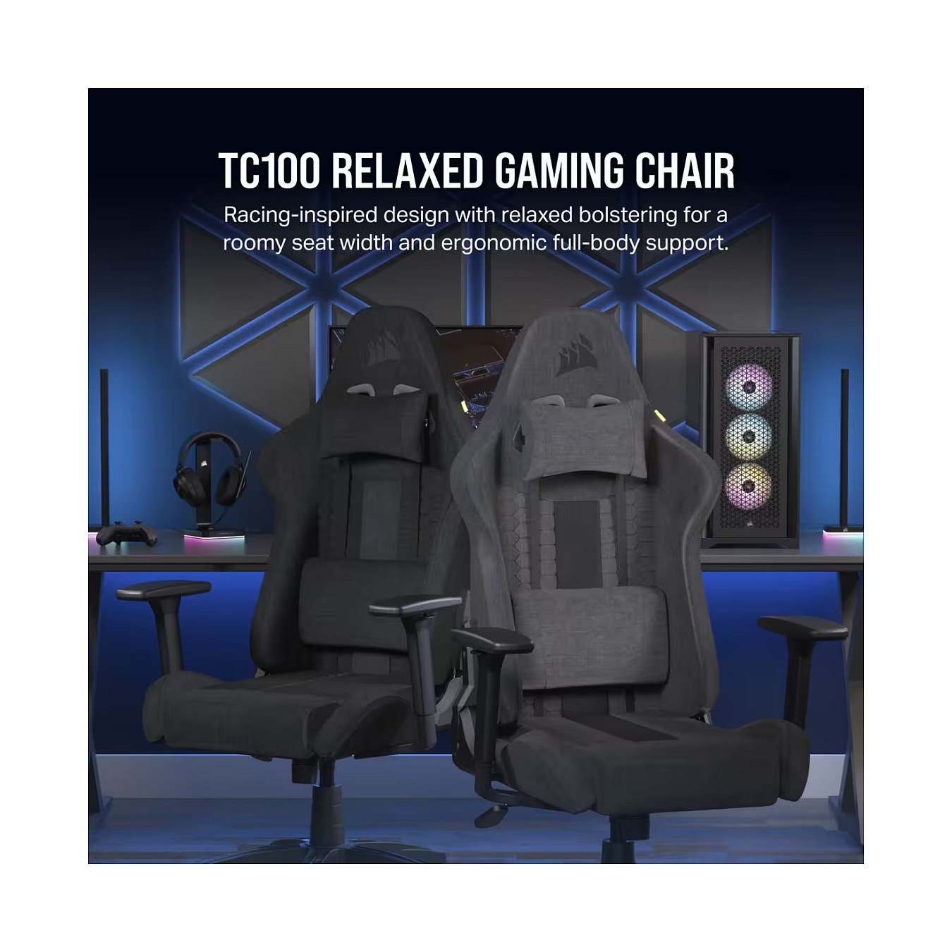 Buy CORSAIR Gaming Stuhl TC100 RELAXED - Fabric (Black) in Cyprus, Nicosia, Limassol, Larnaka, Pafos