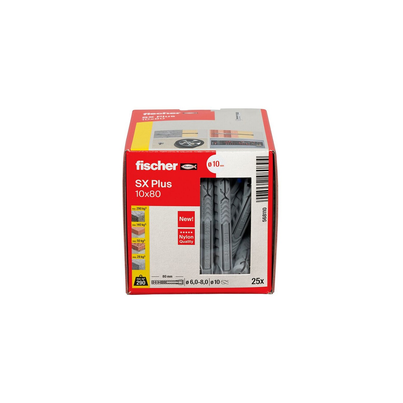Buy Fischer Dübel SX Plus 10x80 25 St. in Cyprus, Nicosia, Limassol, Larnaka, Pafos