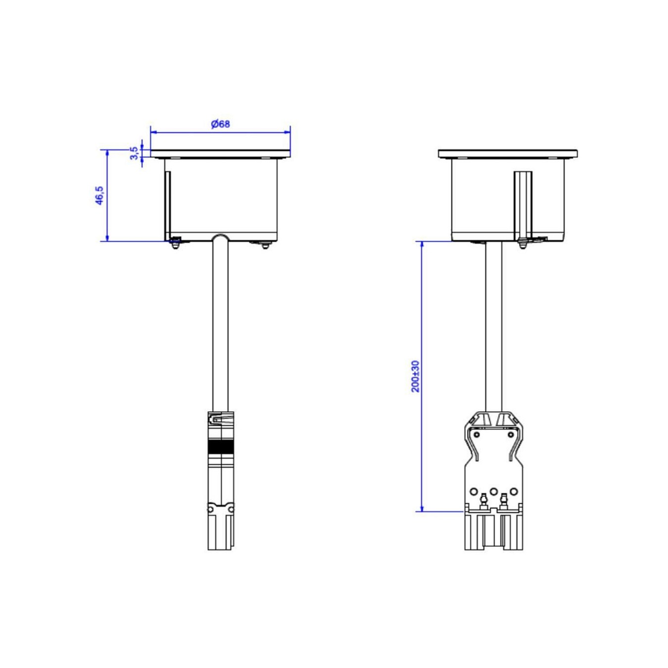 Buy BACHMANN PIX 1xCEE7 3 0,2m GST18 RAL9010 in Cyprus, Nicosia, Limassol, Larnaka, Pafos