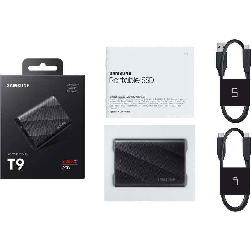 Buy Samsung Portable SSD T9 - MU-PG2T0B - 2TB, USB-C 3.2 Gen2 (10Gbps), Black, 2... in Cyprus, Nicosia, Limassol, Larnaka, Pafos