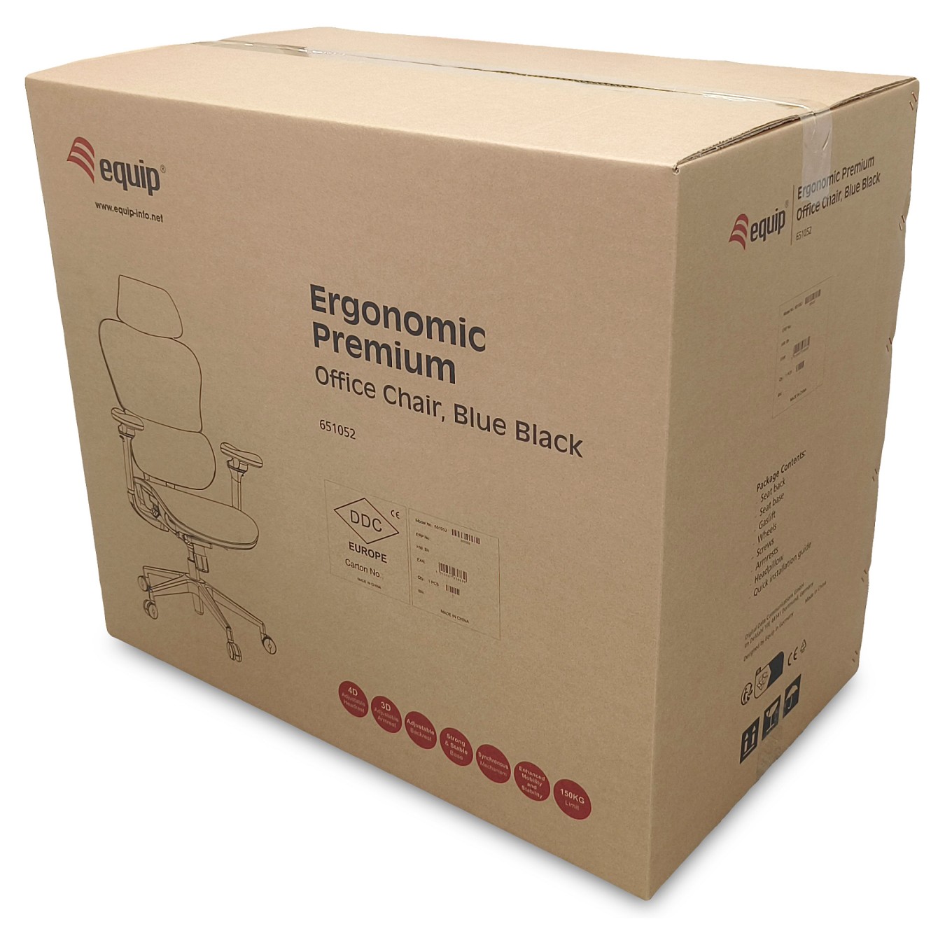 Buy Equip Ergonomischer Bürostuhl+Kopf Armstützen schwarz lite Retail in Cyprus, Nicosia, Limassol, Larnaka, Pafos