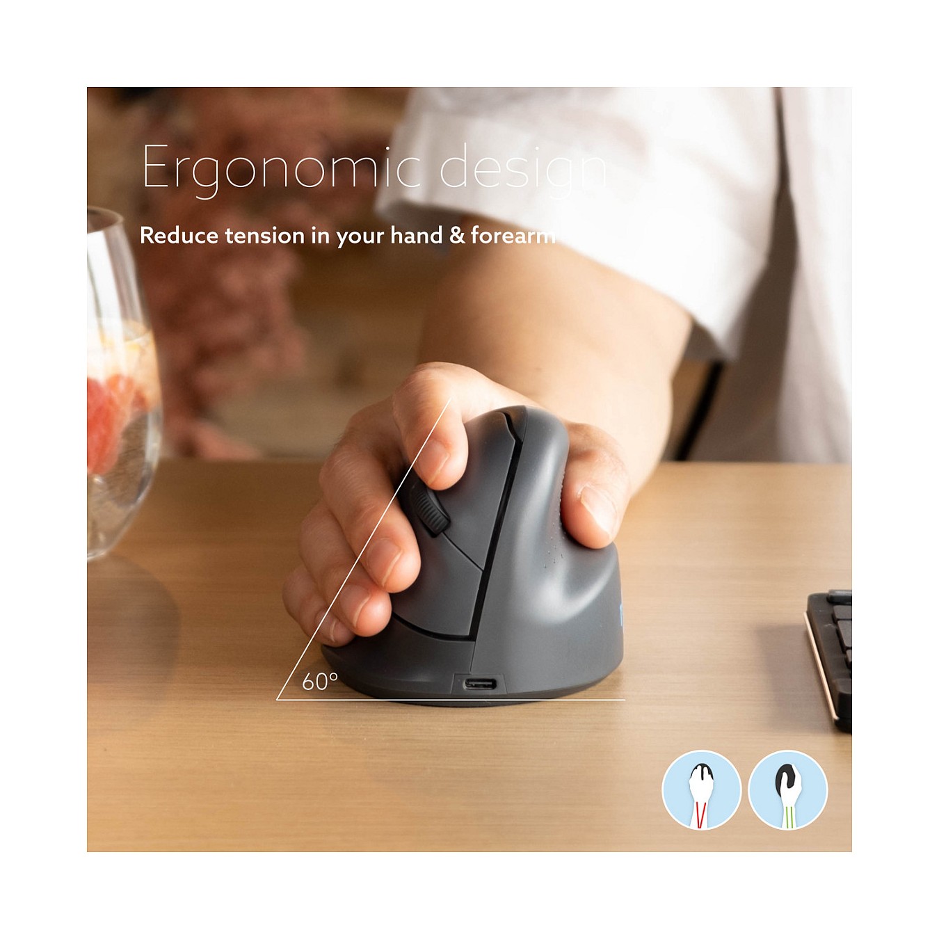Buy R-GO HE BASIC MEDIUM ERGONOMIC MOUSE RIGHT-HANDED BLUETOOTH in Cyprus, Nicosia, Limassol, Larnaka, Pafos