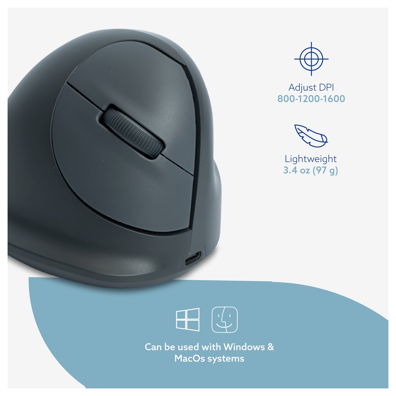 Buy R-GO HE BASIC MEDIUM ERGONOMIC MOUSE RIGHT-HANDED BLUETOOTH in Cyprus, Nicosia, Limassol, Larnaka, Pafos