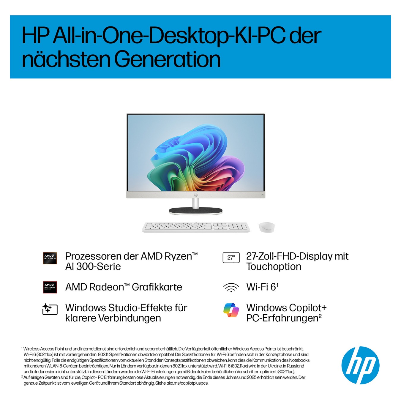Buy AIO HP All-in-One PC 27-ct2170ng 27 RYZ AI 7 350 32GB 1TBSSD W11 Home in Cyprus, Nicosia, Limassol, Larnaka, Pafos