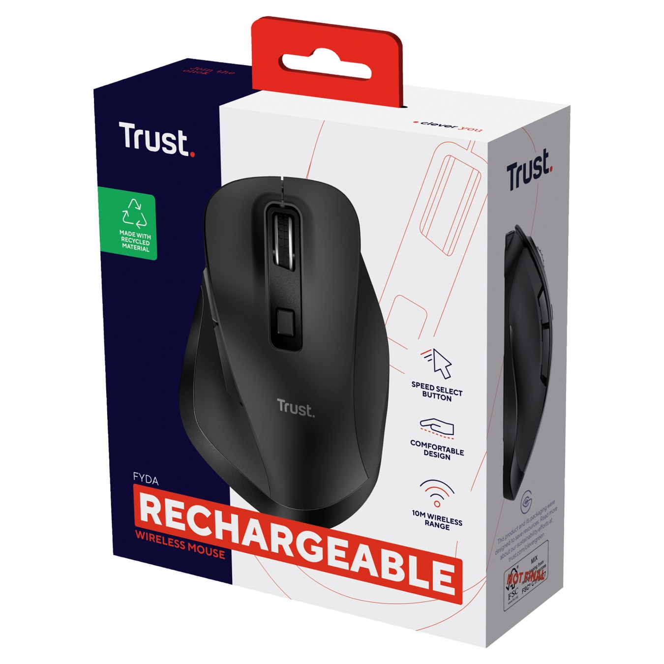 Buy Trust FYDA wiederaufladbare kabellose Komfort Maus ECO in Cyprus, Nicosia, Limassol, Larnaka, Pafos