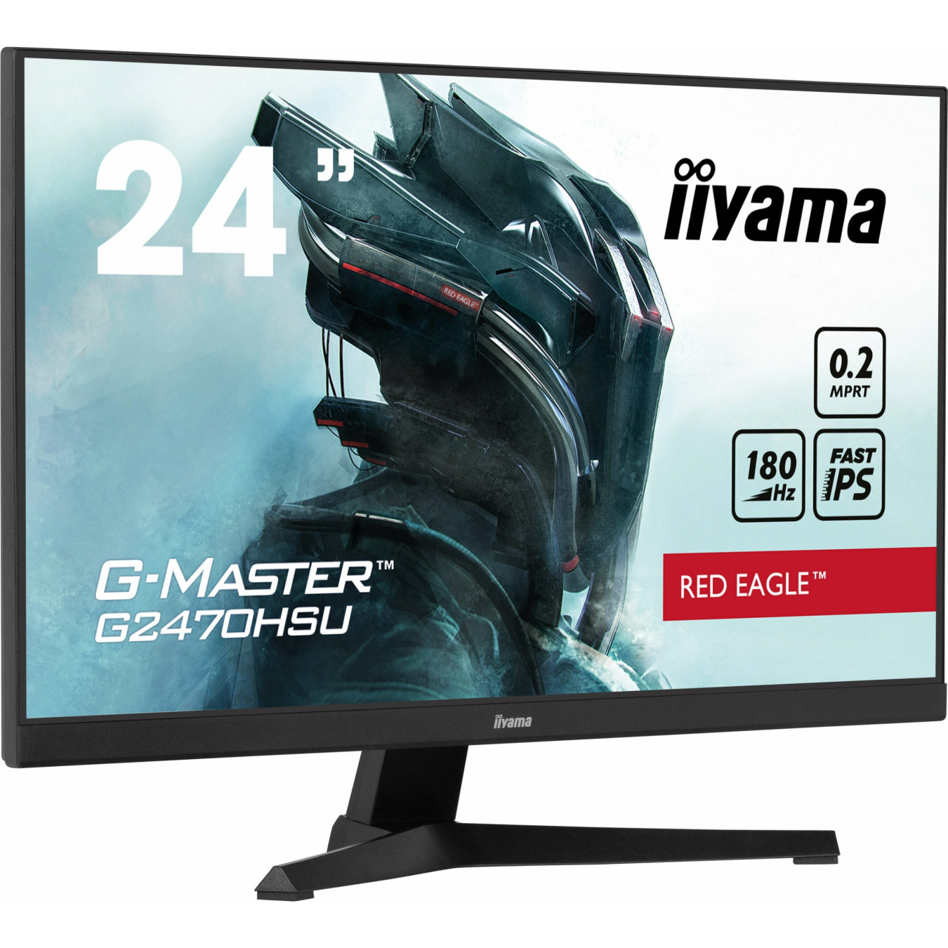 iiyama G-MASTER G2470HSU-B6 - 23.8" Fast IPS FHD Gaming Monitor 180Hz 0.2ms HDMI+DP+USB, Black
