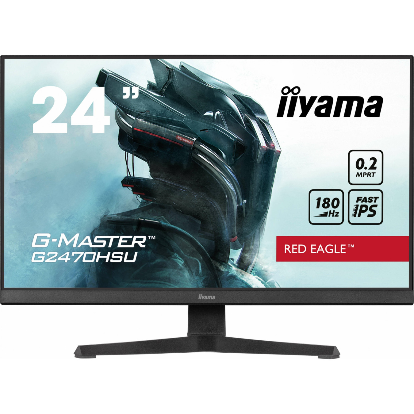 iiyama G-MASTER G2470HSU-B6 - 23.8" Fast IPS FHD Gaming Monitor 180Hz 0.2ms HDMI+DP+USB, Black