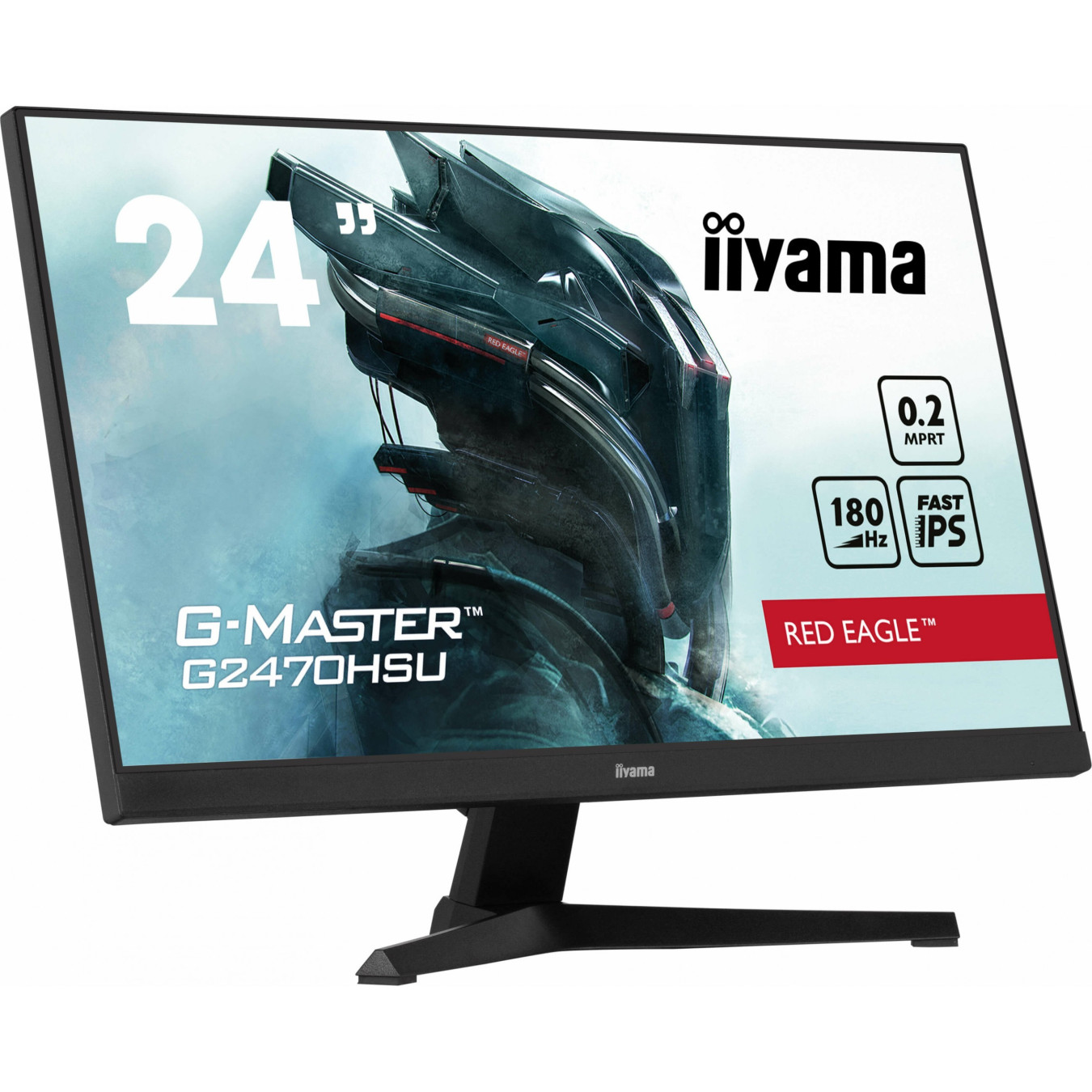 iiyama G-MASTER G2470HSU-B6 - 23.8" Fast IPS FHD Gaming Monitor 180Hz 0.2ms HDMI+DP+USB, Black
