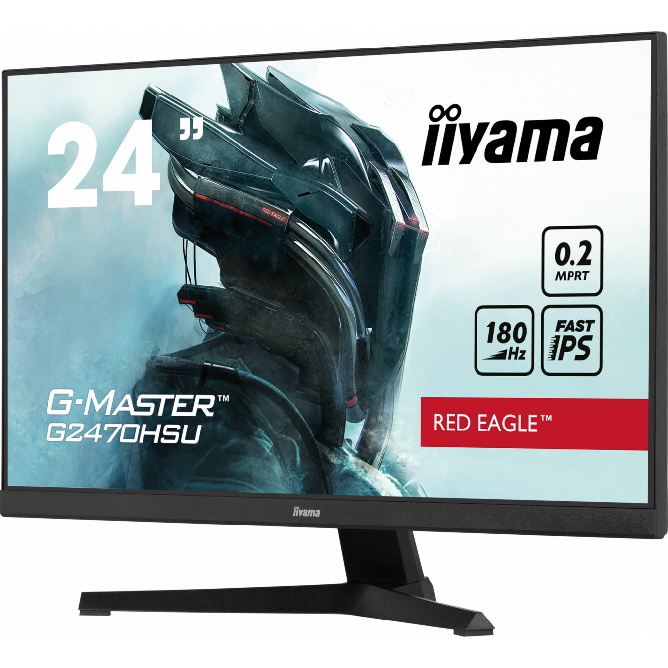 iiyama G-MASTER G2470HSU-B6 - 23.8" Fast IPS FHD Gaming Monitor 180Hz 0.2ms HDMI+DP+USB, Black