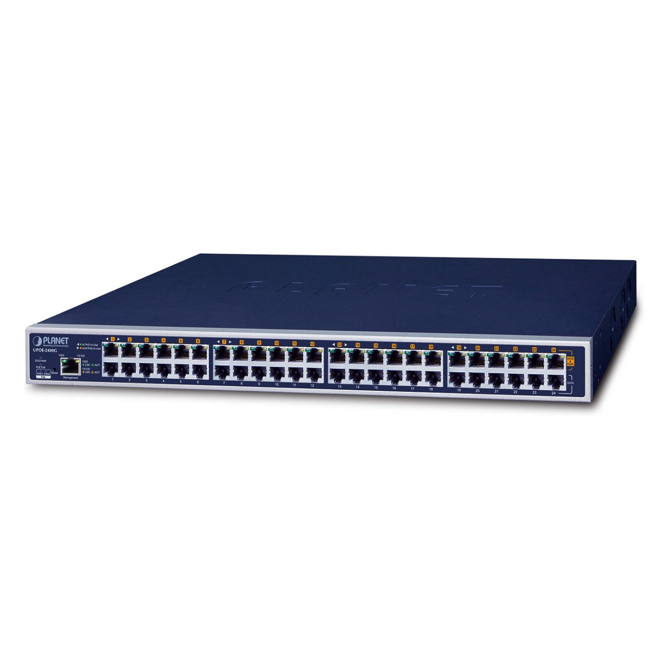 Buy Planet UPOE-2400G 24-Port Gigabit 95W 802.3bt PoE++ Injector Hub 600W in Cyprus, Nicosia, Limassol, Larnaka, Pafos