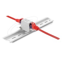 Buy RJ45 Kupplung Cat.6A Buchse zu Buchse mit Staubschutzklappe für Hutschienen Montage ungeschirmt grau weiß in Cyprus, Nicosia