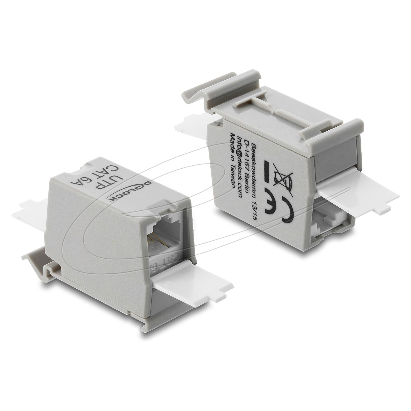 Buy RJ45 Kupplung Cat.6A Buchse zu Buchse mit Staubschutzklappe für Hutschienen Montage ungeschirmt grau weiß in Cyprus, Nicosia