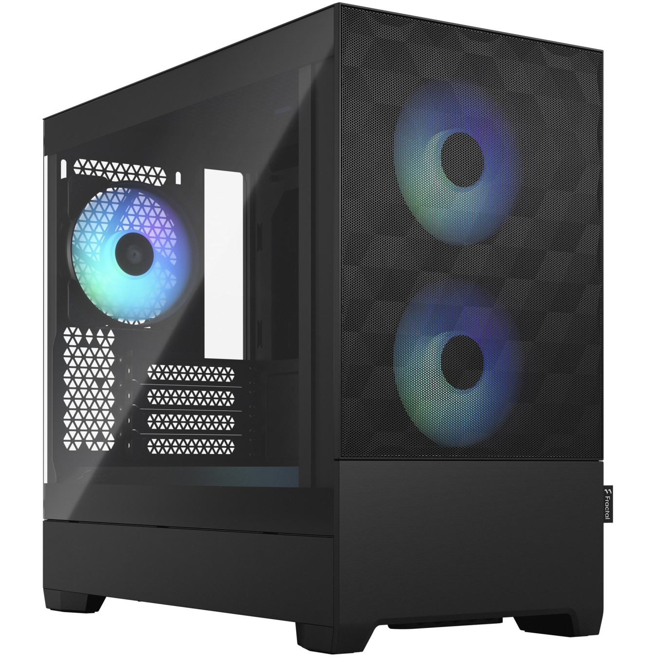 Fractal Design Pop Mini Air - Mini Tower PC Case - Black, Tempered Glass, microATX/Mini-ITX, RGB Fans