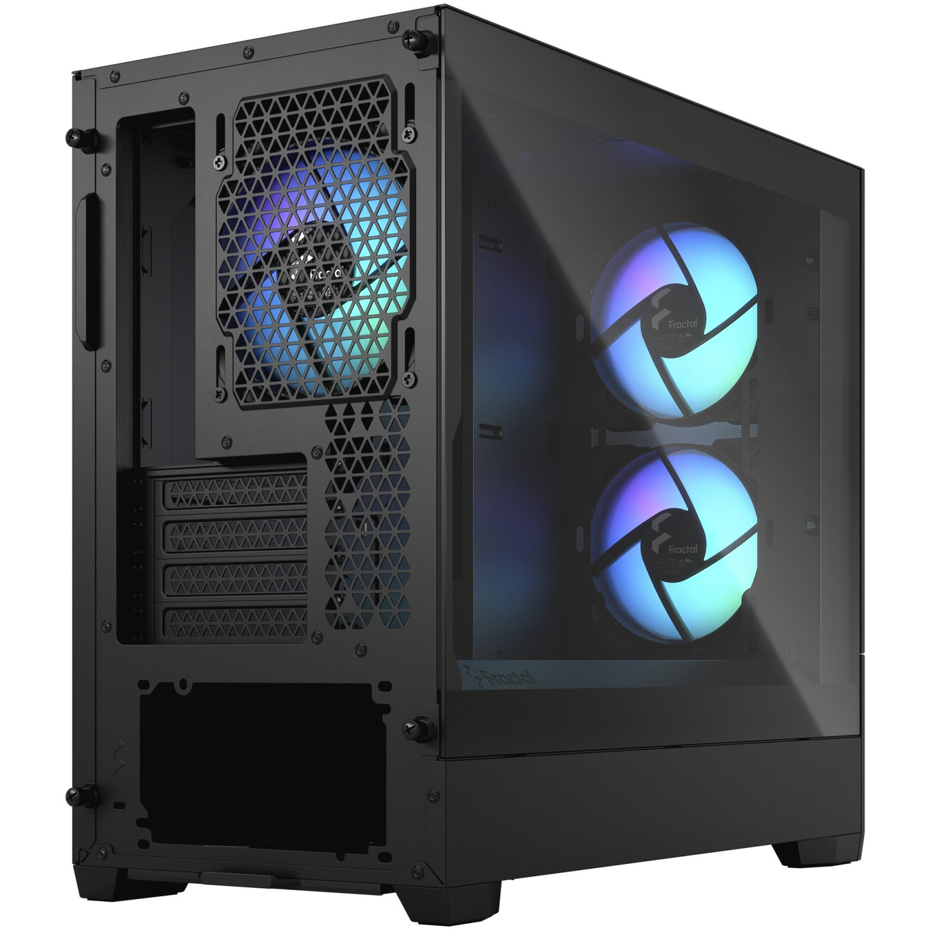 Fractal Design Pop Mini Air - Mini Tower PC Case - Black, Tempered Glass, microATX/Mini-ITX, RGB Fans