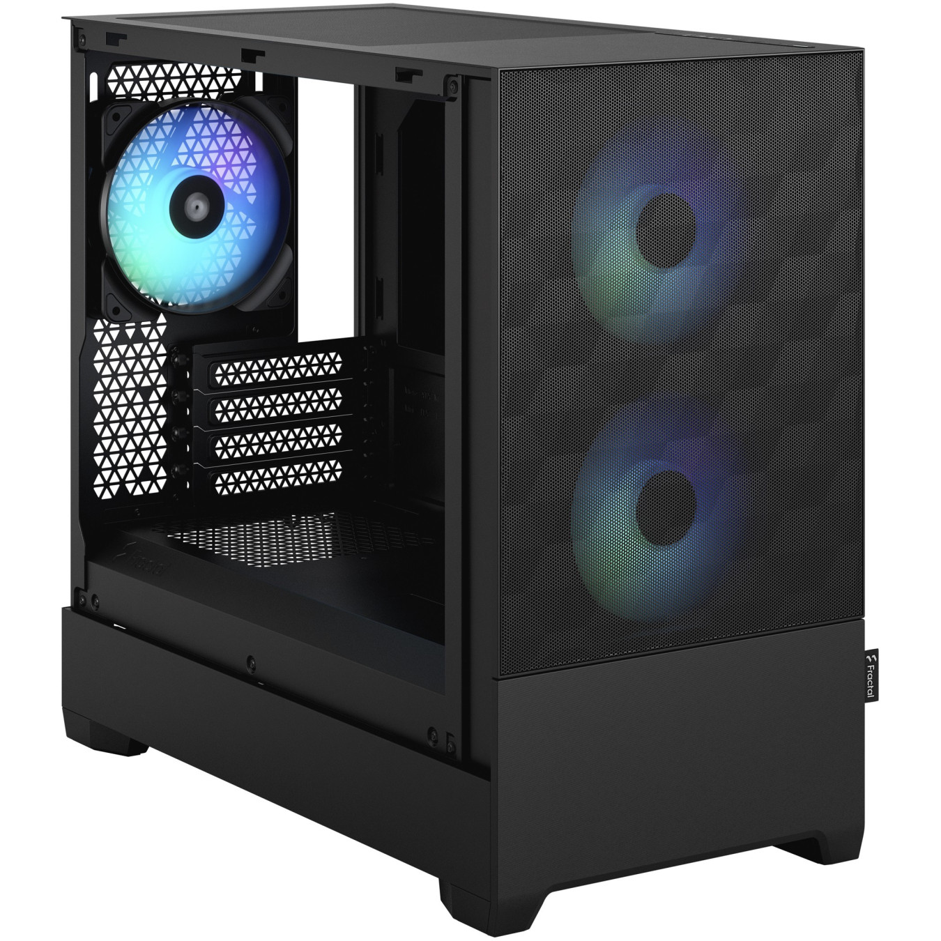 Fractal Design Pop Mini Air - Mini Tower PC Case - Black, Tempered Glass, microATX/Mini-ITX, RGB Fans