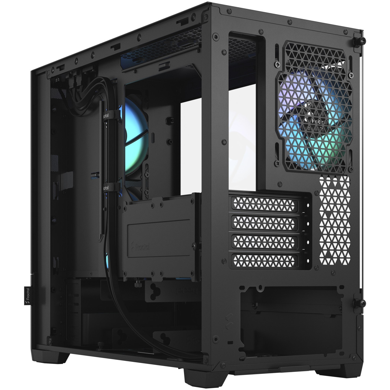 Fractal Design Pop Mini Air - Mini Tower PC Case - Black, Tempered Glass, microATX/Mini-ITX, RGB Fans