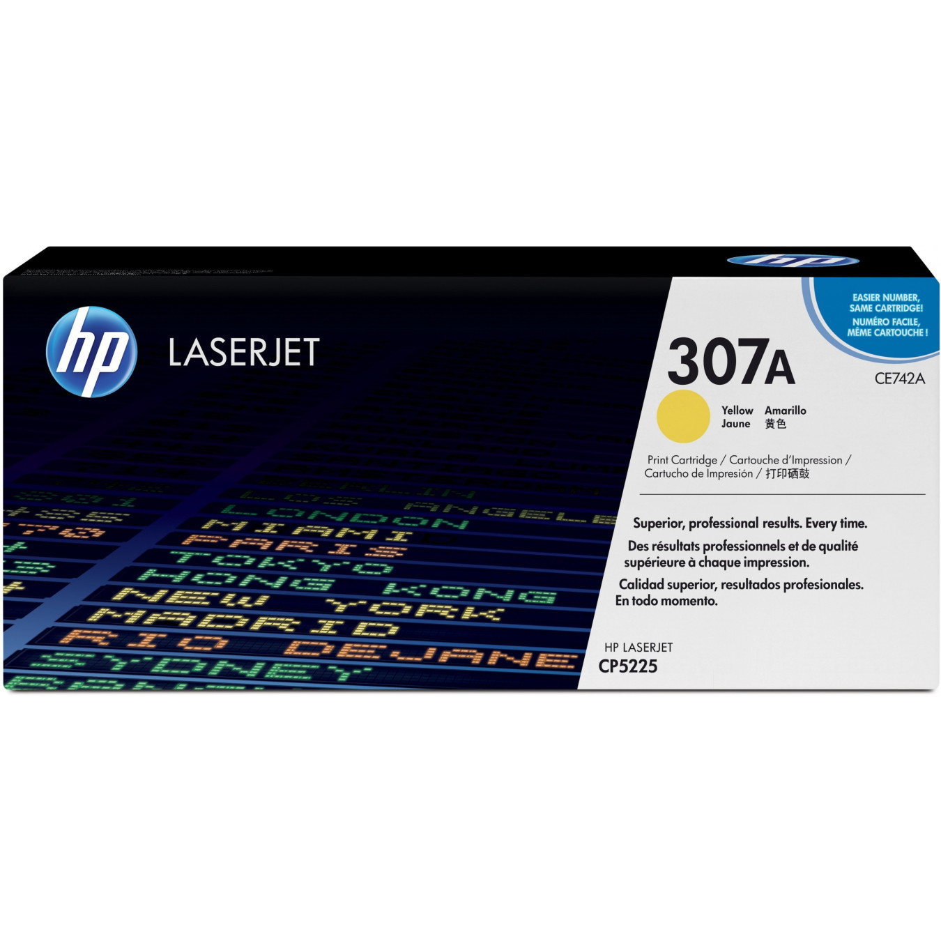 HP Original LaserJet Toner Cartridge - CE742A (307A) - Yellow, Standard Yield 7,300 Pages, 1-Pack